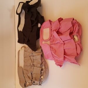 Pet Bank Dog Diapers x3 Size Large NWT Gray Pink Black Ruffled Design